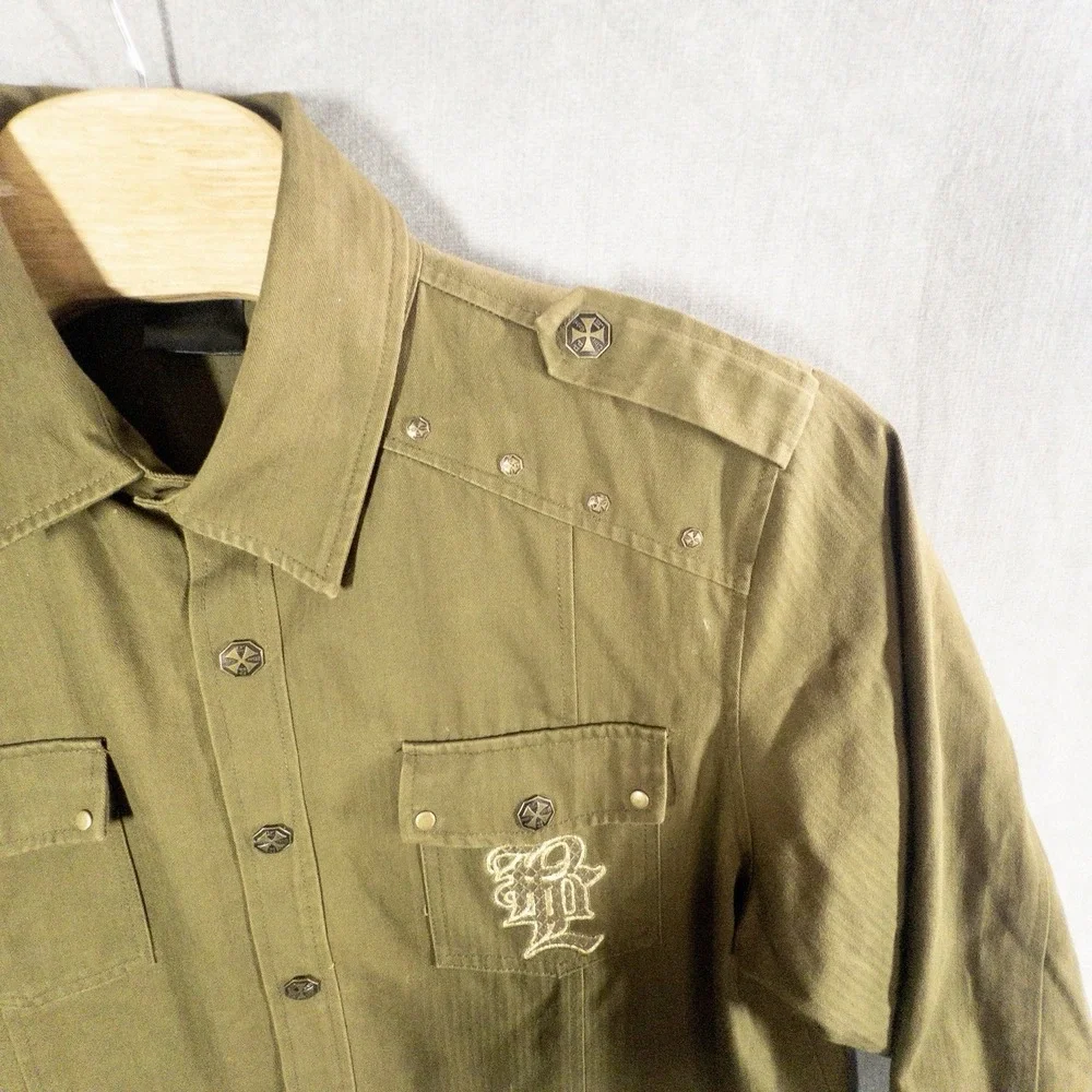 Blac Label Embroidered Military Style Field Jacket Mens XL Streetwear Y2k